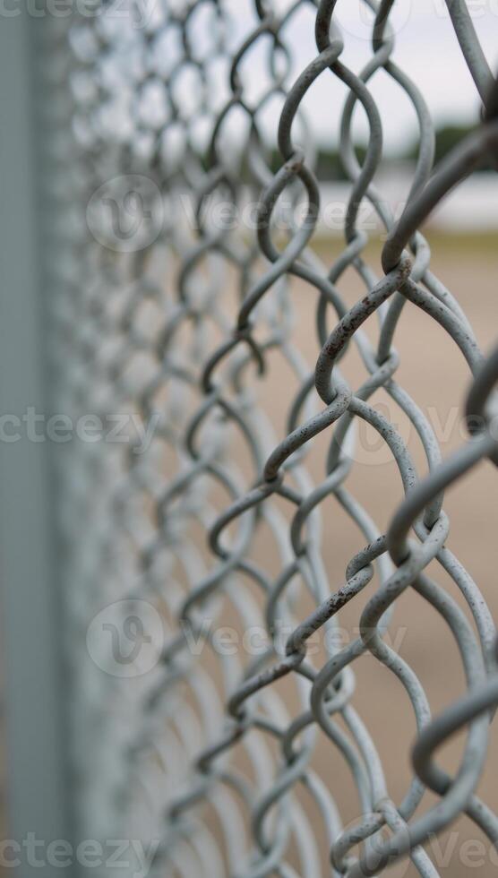 Industrial park Metal chainlink fence for security photo