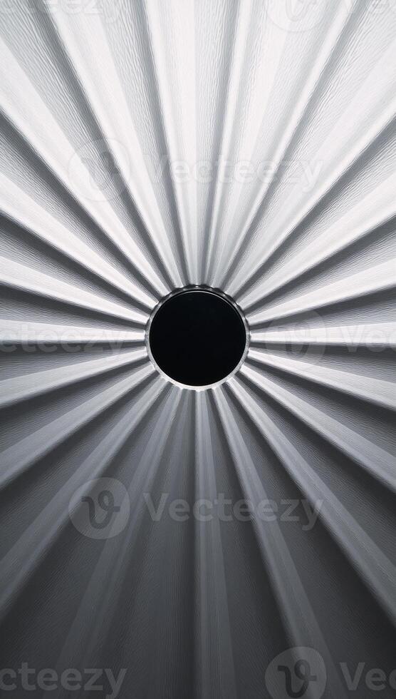 Illustrated scene featuring a radial pattern with a silvery metal texture as the backdrop photo