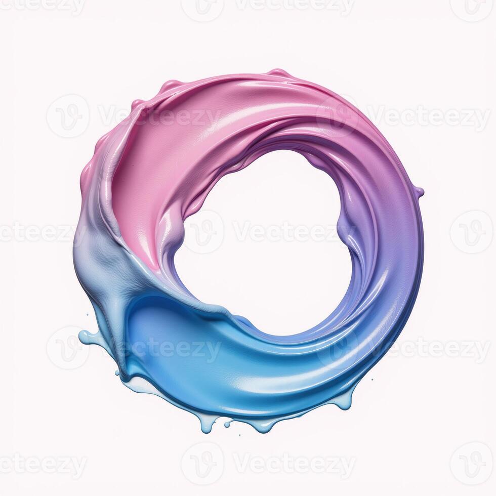 Abstract PinkBlue Liquid Wave Shape Form Rendered as an Isolated Icon against Cutout Background photo