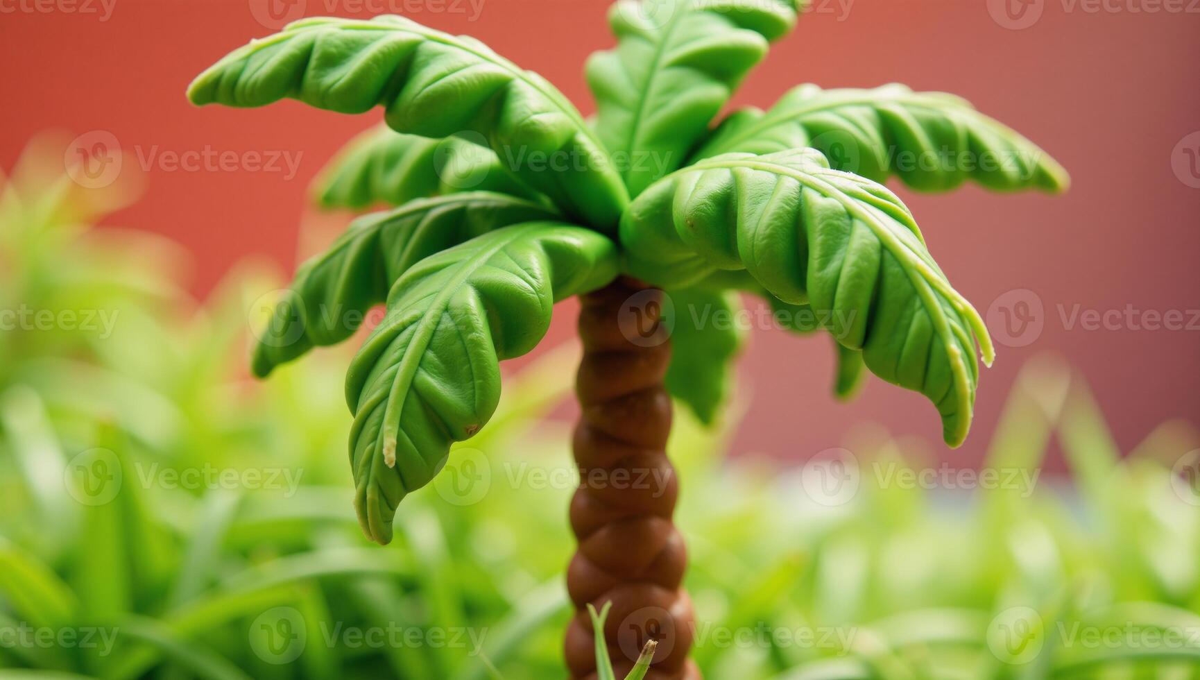 A cartoon palm tree with a brown trunk and green leaves is featured in the illustration photo