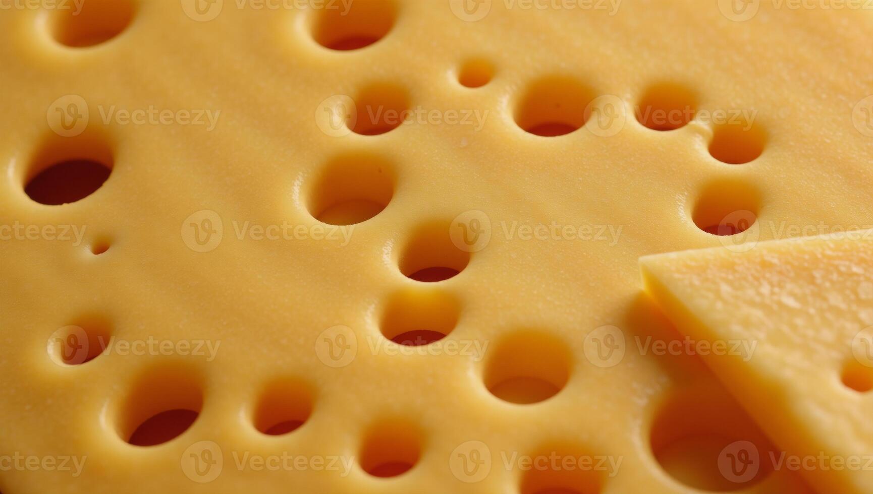 Closeup portrait of artisanal cheese with detailed texture ideal for cooking or serving photo