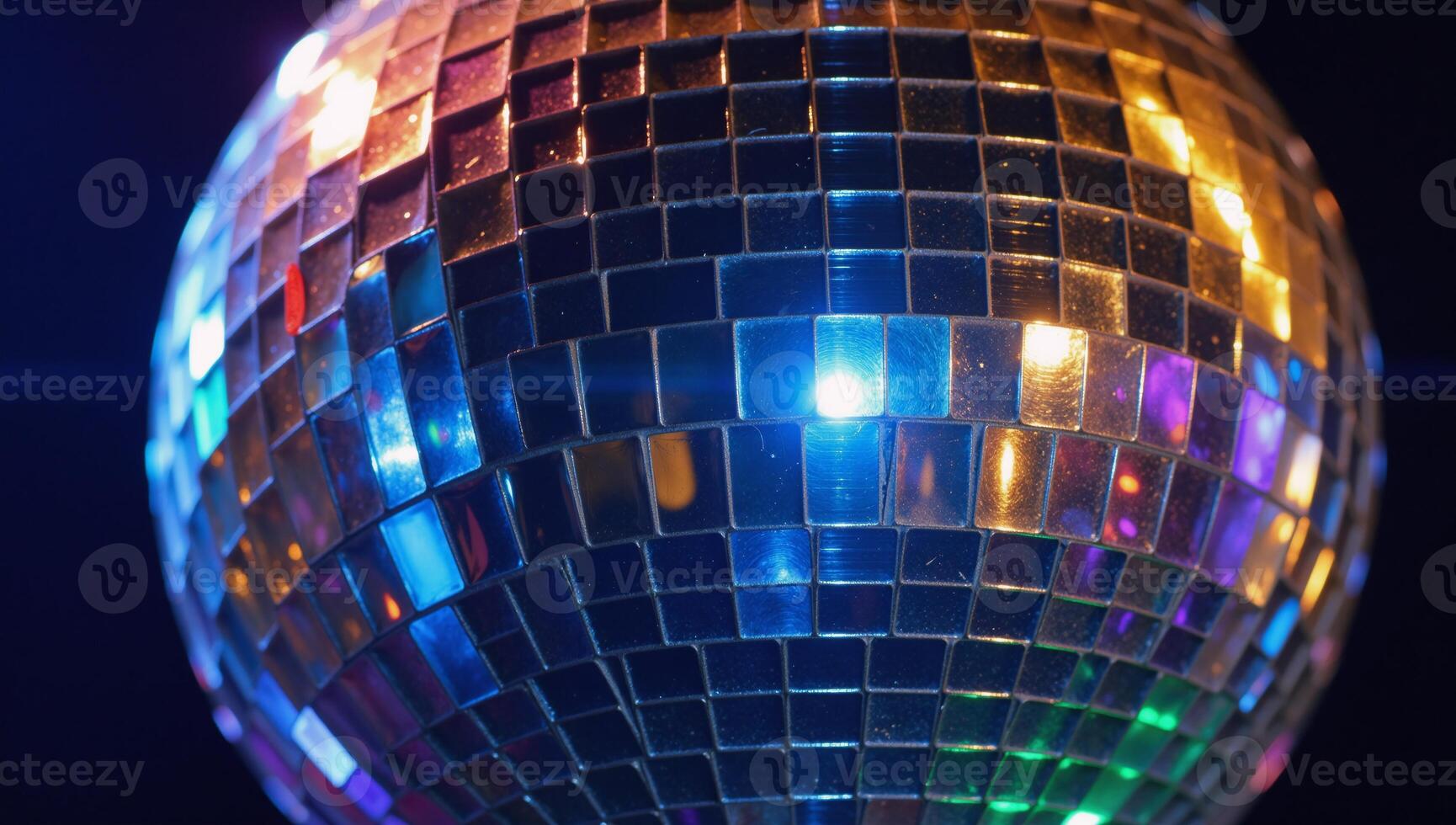 Disco Ball illuminated by dancing lights photo