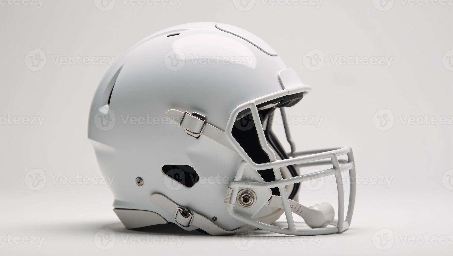 A sleek white football helmet with modern design captures both style and protection on the field photo