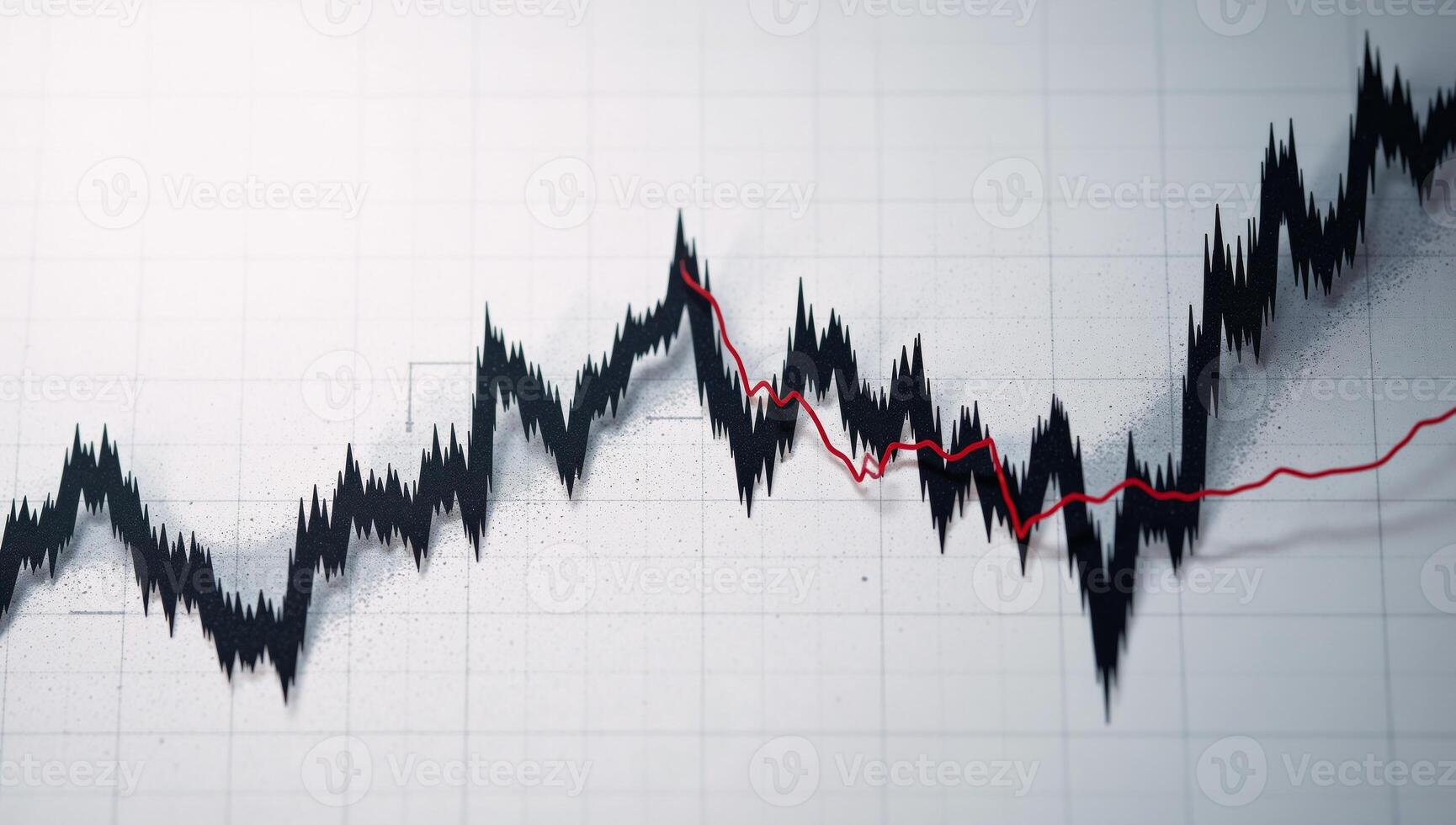 Stock market chart lines and financial graphs symbolize a technologicaldriven financial crisis or meltdown against an abstract backdrop of the tech industry emphasizing the intertwined relationship photo