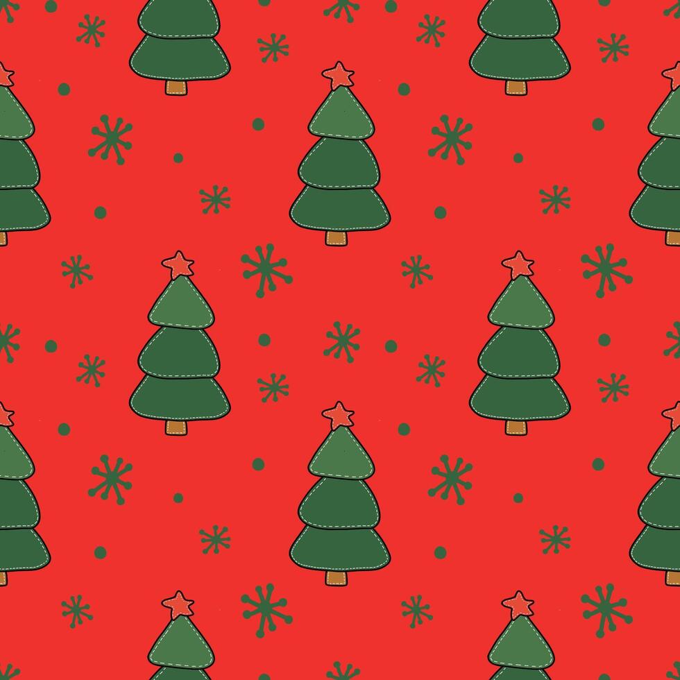 Seamless pattern of products for the new year and Christmas tree. A hand drawn illustration. vector