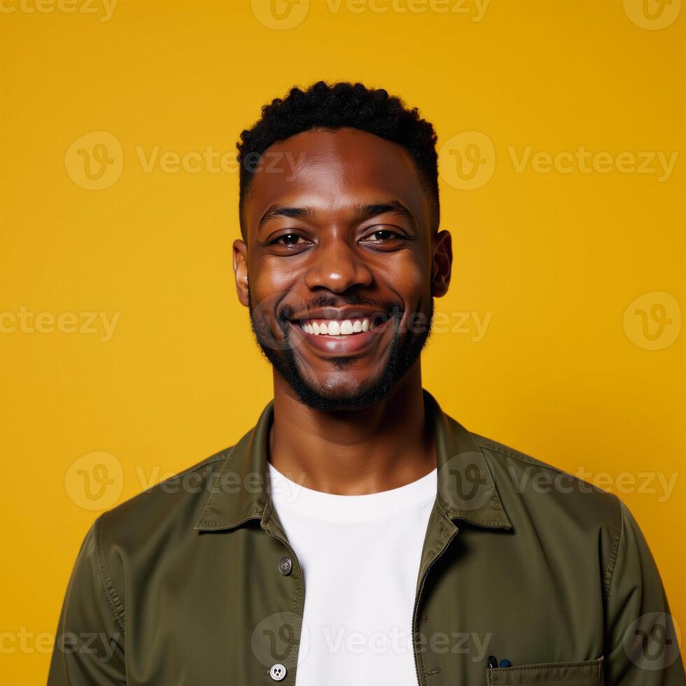 A happy young African American man portrait photo