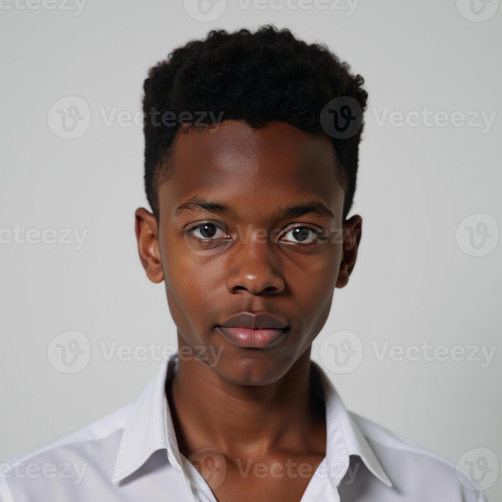 A stunning highdefinition portrait showcases an African American boy with simplicity and uniqueness in 4K resolution photo