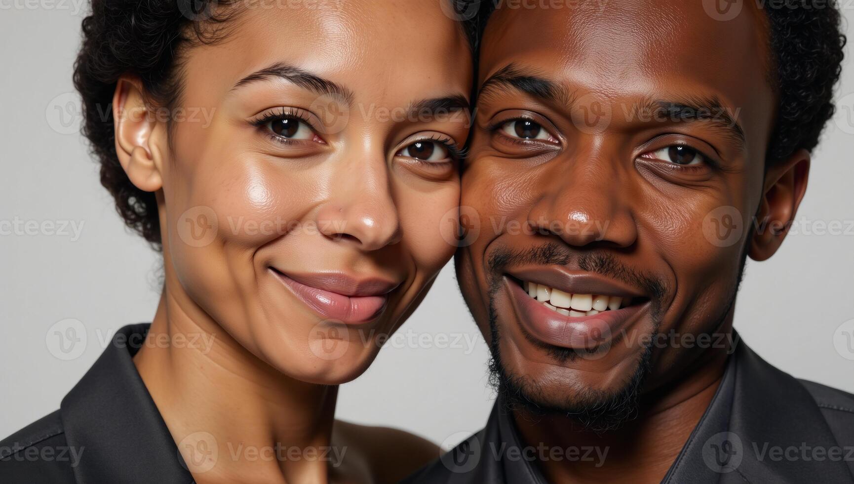 Captivating portrait featuring a beautiful African American couple photo