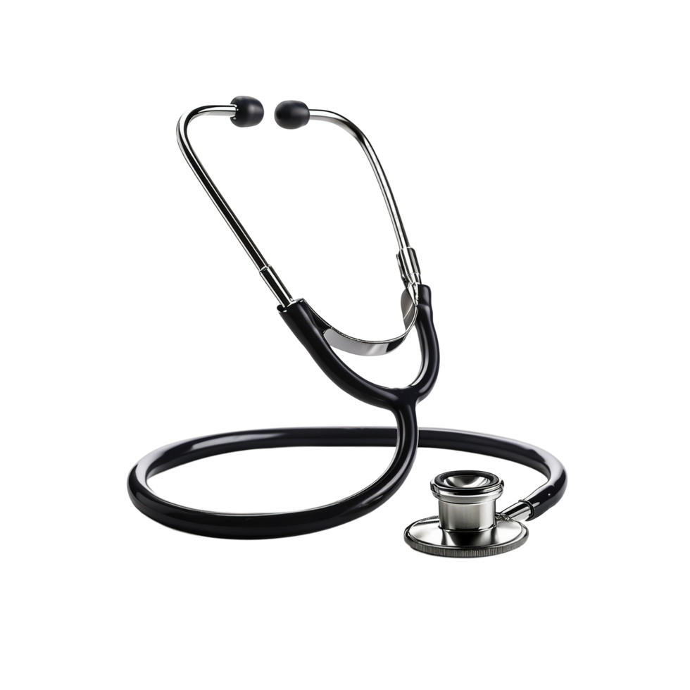 medico realistico nero stetoscopio su trasparente sfondo png