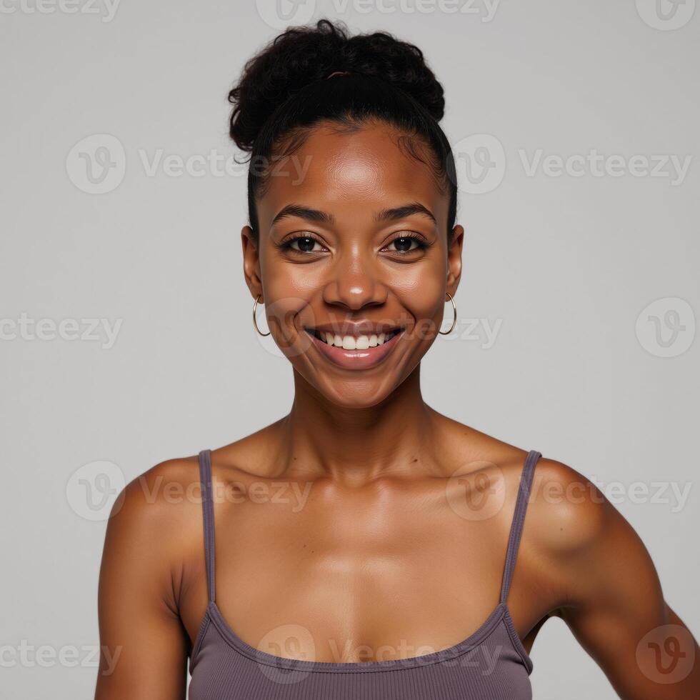 Portrait of a smiling African American woman as an adult photo