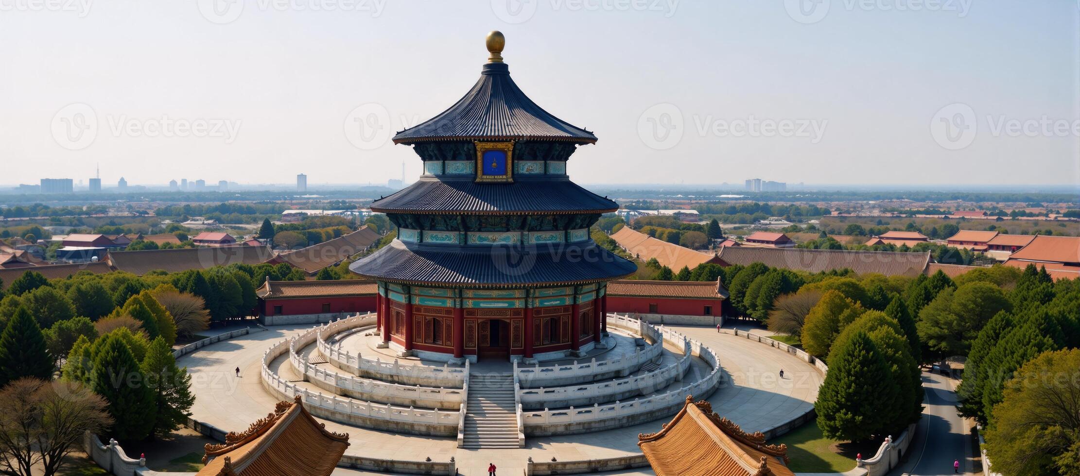 Explore Beijings storied past via a vintagethemed journey showcasing the architectural grandeur and historical relevance of the Temple of Heaven photo