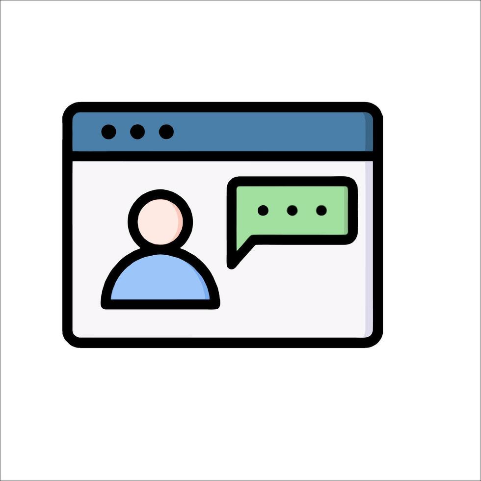 A person is talking to someone on a computer vector