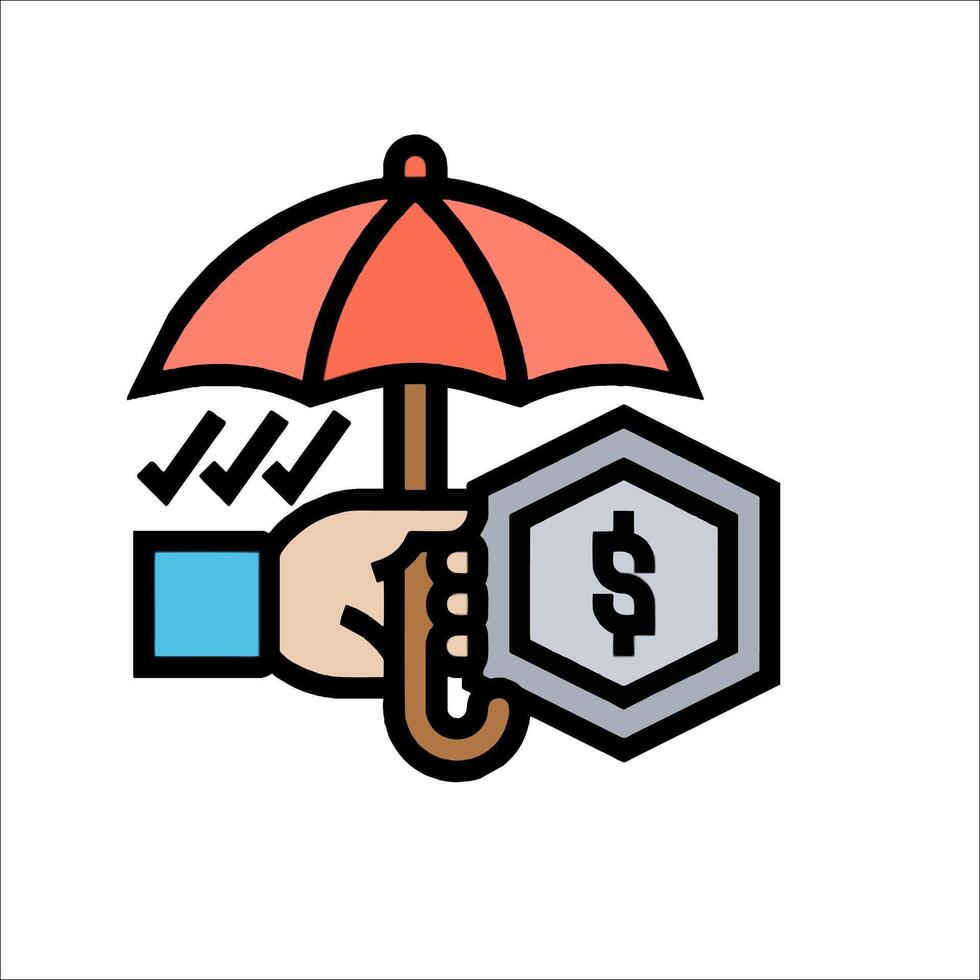 A hand holding an umbrella over a dollar sign vector