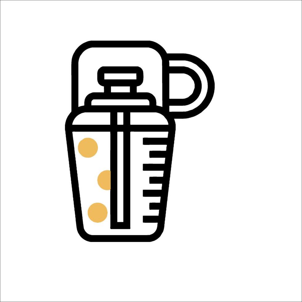 A black and white icon of a blender vector