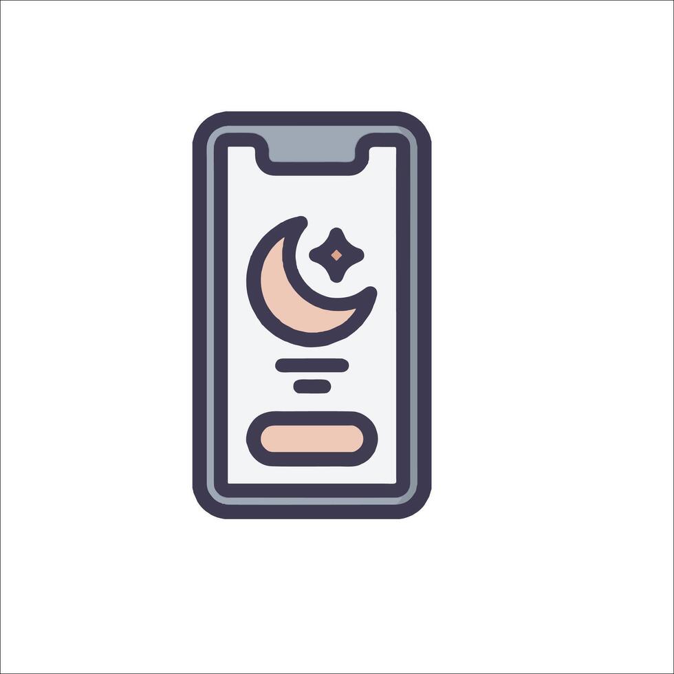 A phone with a moon and stars on it vector