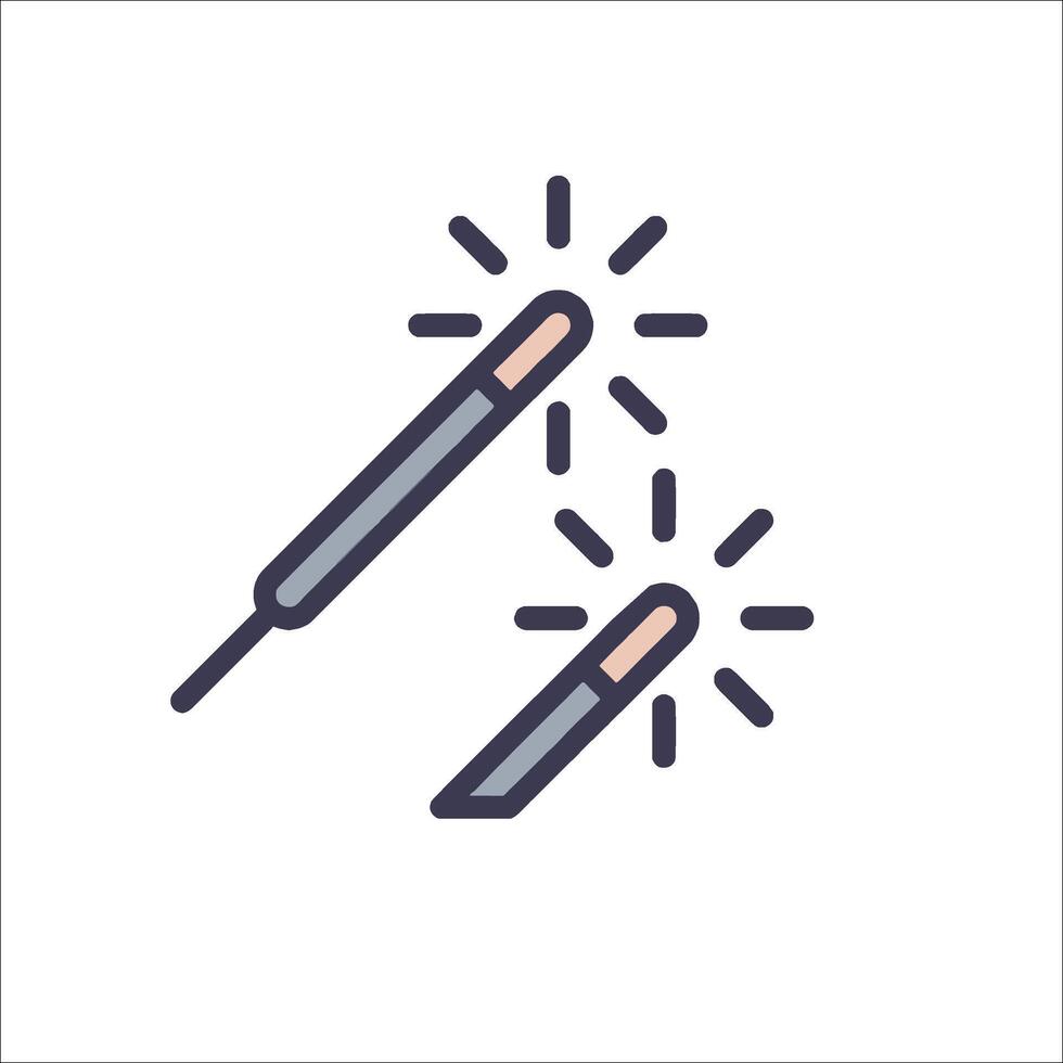 A sparkler and a lighter icon vector