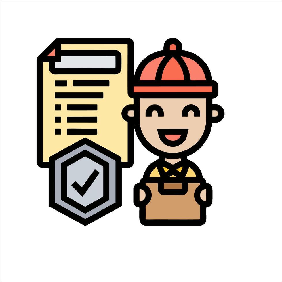 A cartoon man holding a clipboard and a check mark vector