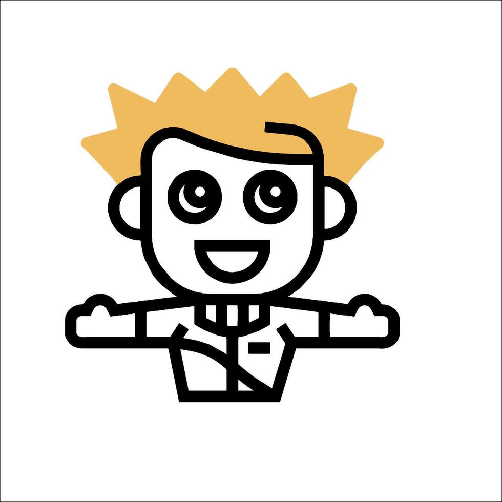 A cartoon character with a smile on his face vector
