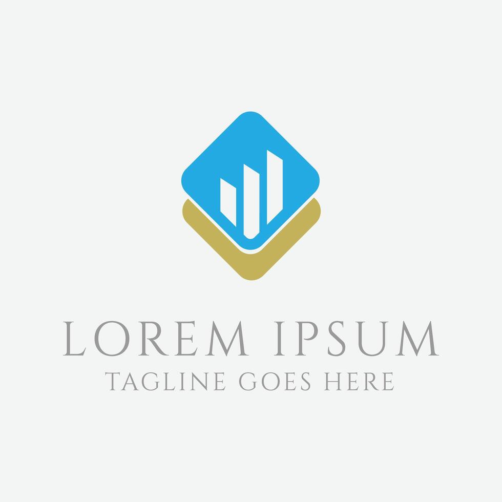 Simple Minimalist Modern Business Trade Chart Diagram Bar Logo Design vector