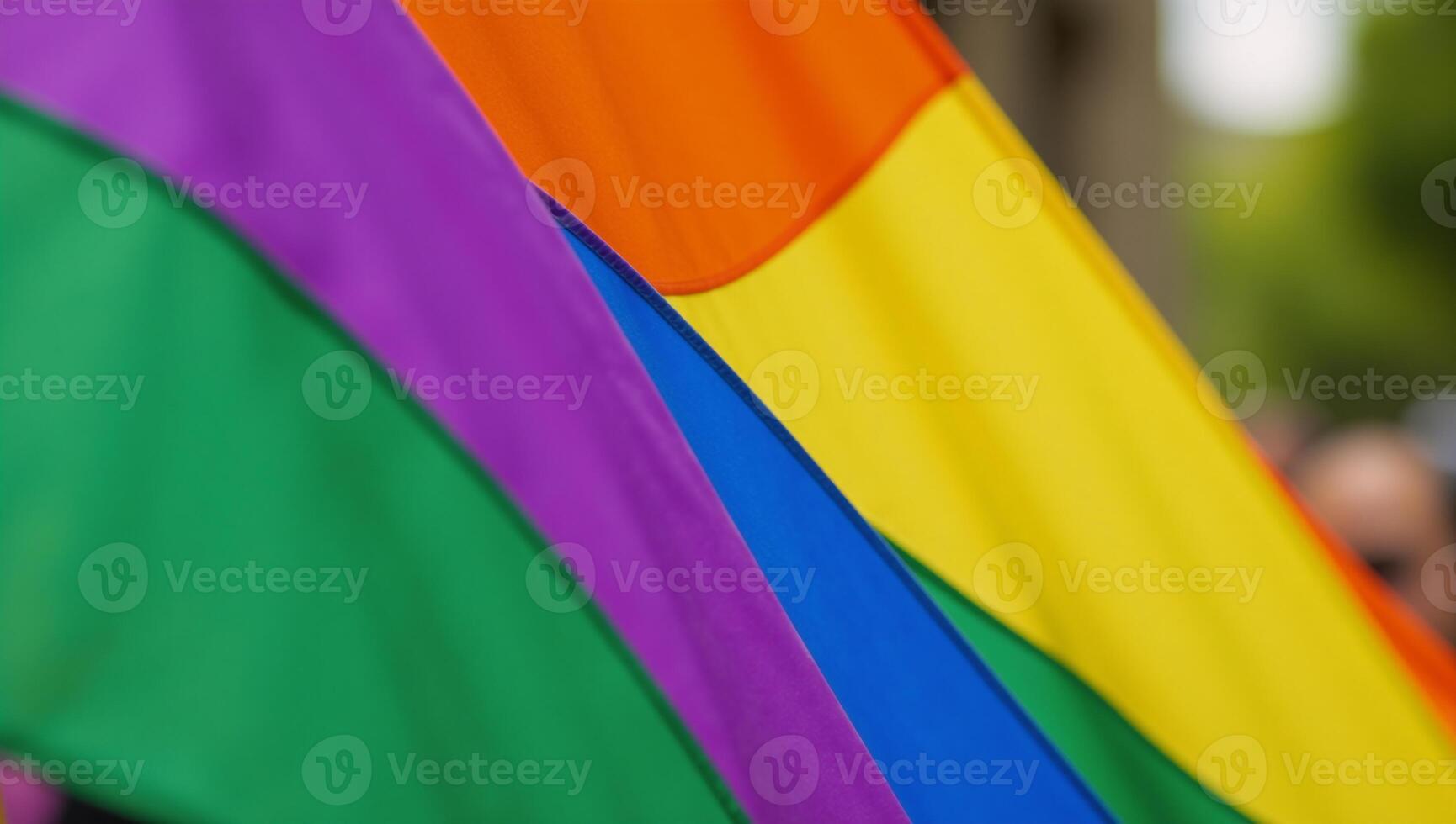 A colorful LGBT Rainbow Pride Flag with cheerful concepts of love unity and celebration photo