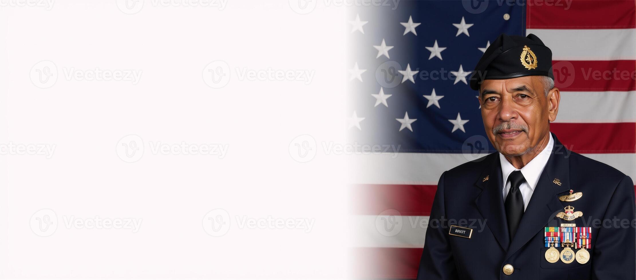 Elderly AfricanAmerican veteran salutes before U photo