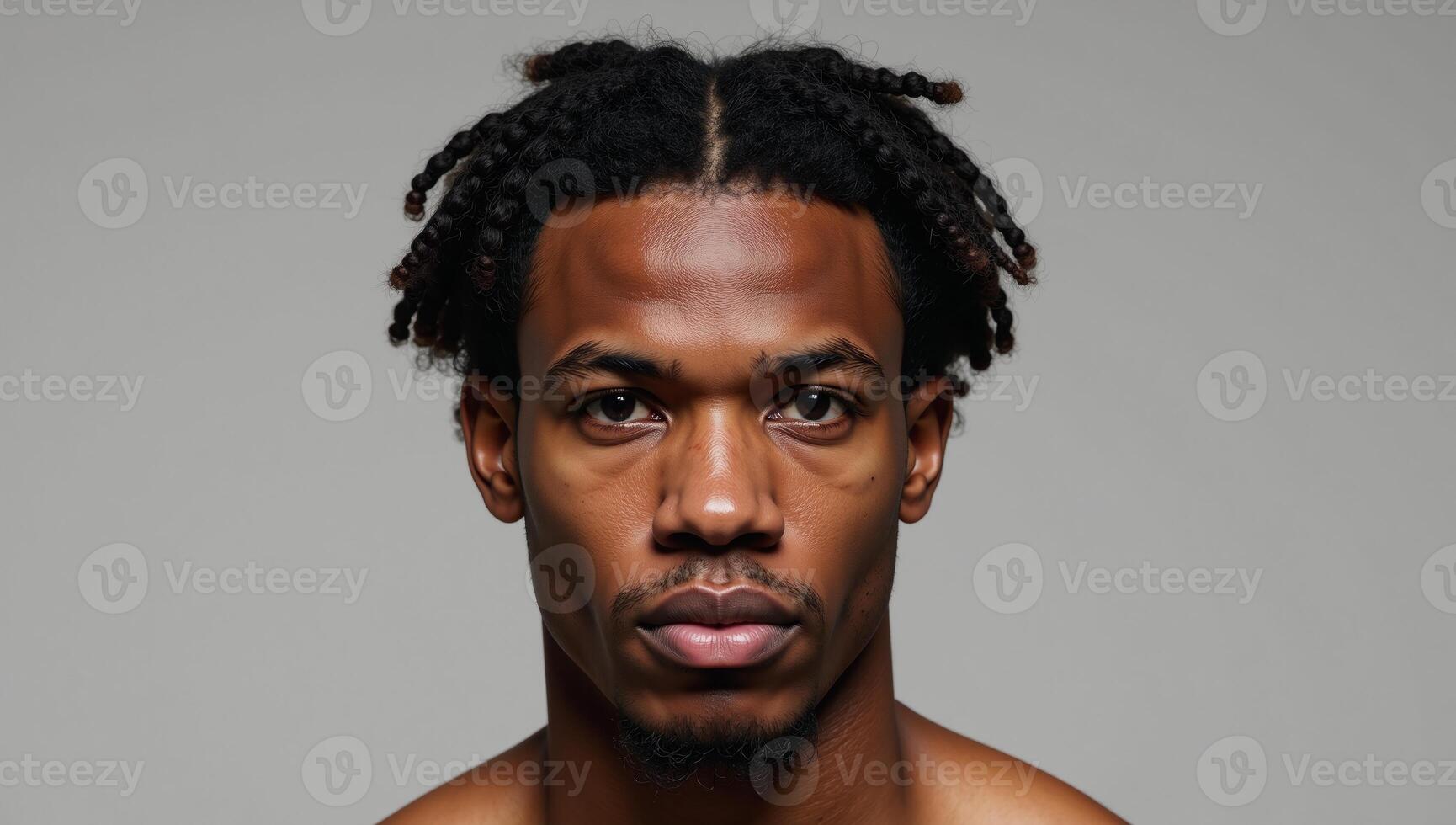 Image captures the natural hair and authentic hairstyle of an AfricanAmerican Muay Thai athlete embodying strength grit and genuine essence photo