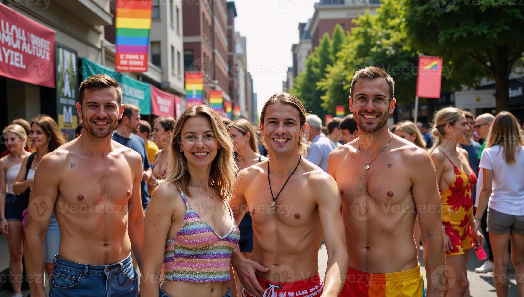 A depiction of the LGBT community celebrating Gay Pride Day photo