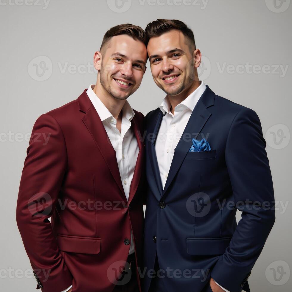 Image depicting two happy gay men together photo