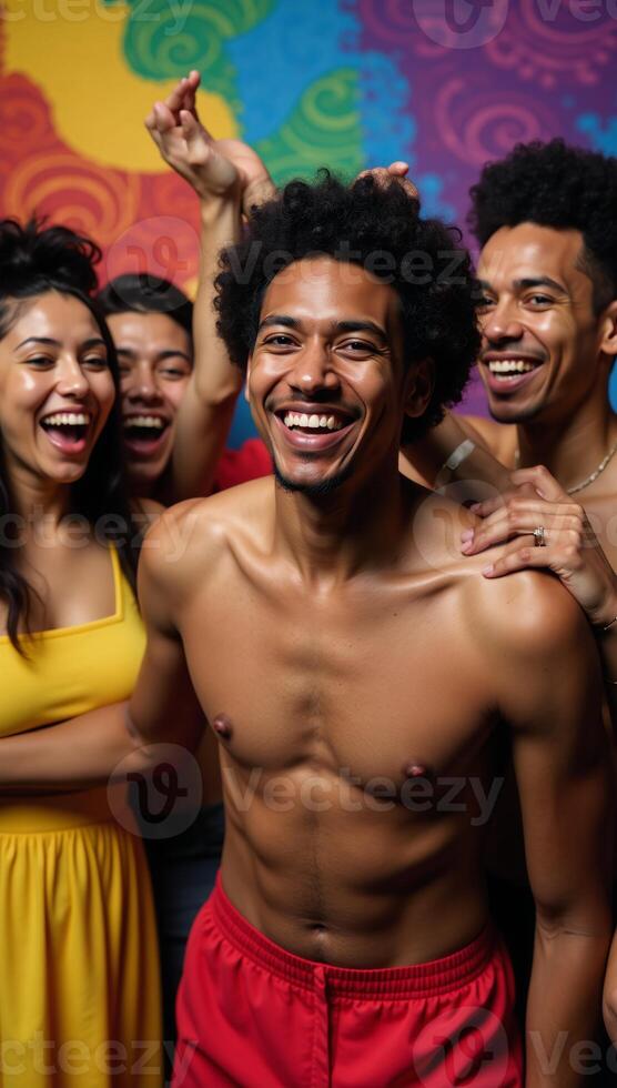 Vibrant abstract background showcases diversity within a gay community photo