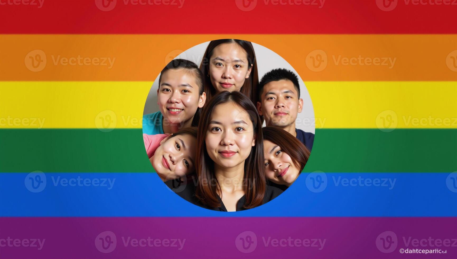 European Unionthemed backdrop with an illustration of the LGBTQ symbol photo