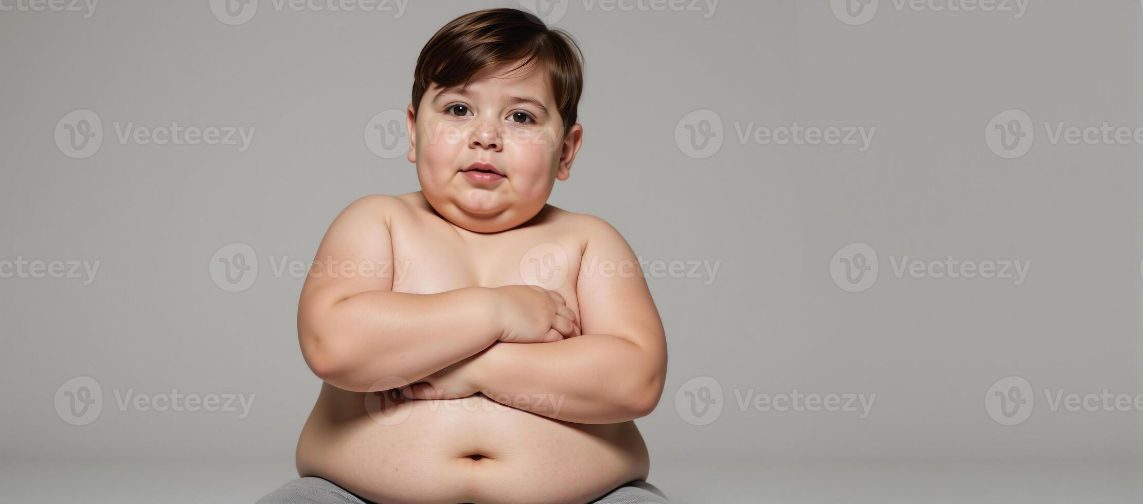 Image description Obese youth young boy photo