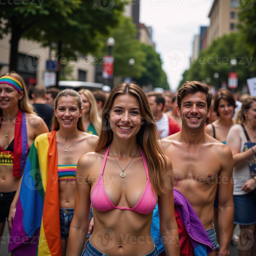 Vivid rainbows symbolize pride and gay rights in an emotionally charged image photo