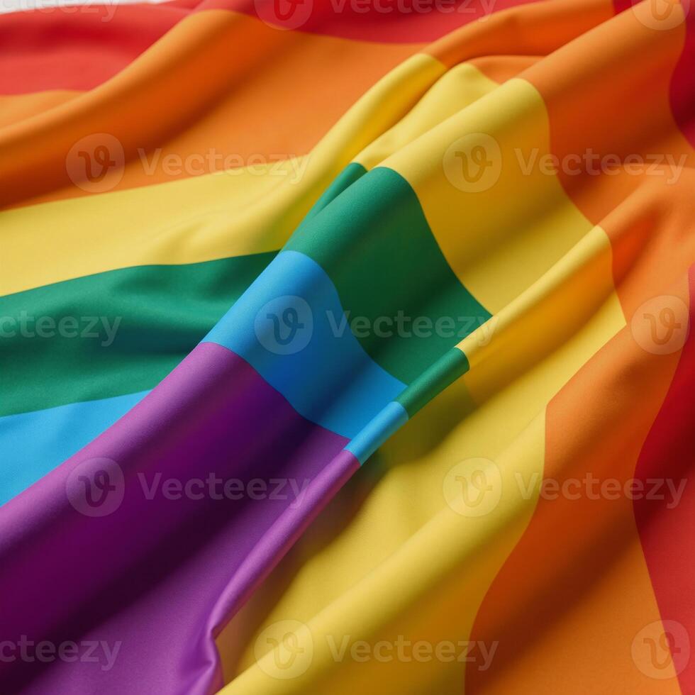 Vibrant Rainbow Flag showcasing smooth textures symbolizing Pride Unity for Gay Pride Month photo