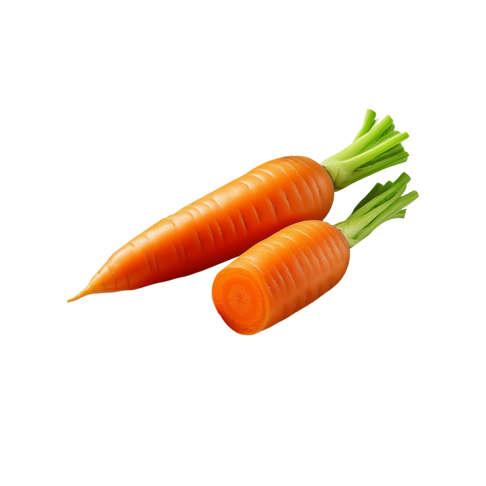 Fresh carrot vegetable with slice on transparent background png
