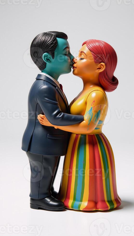 Gay Rights Concept Represented by two intertwined rainbowcolored egg shapes symbolizing a loving gay couple with accompanying text denouncing intolerance and promoting acceptance photo