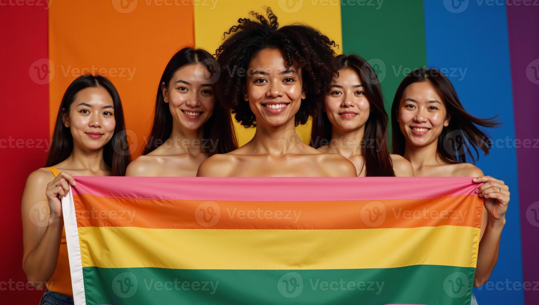 Abstract backdrop featuring the rainbow pride flag for celebrating Junes LGBT Pride Month photo