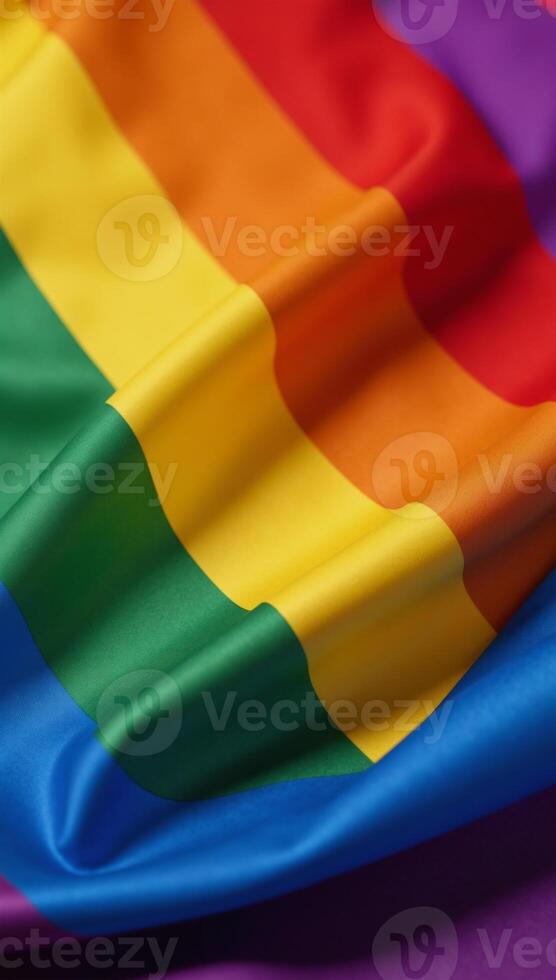 Vibrant Rainbow Flag showcasing smooth textures symbolizing Pride Unity for Gay Pride Month photo