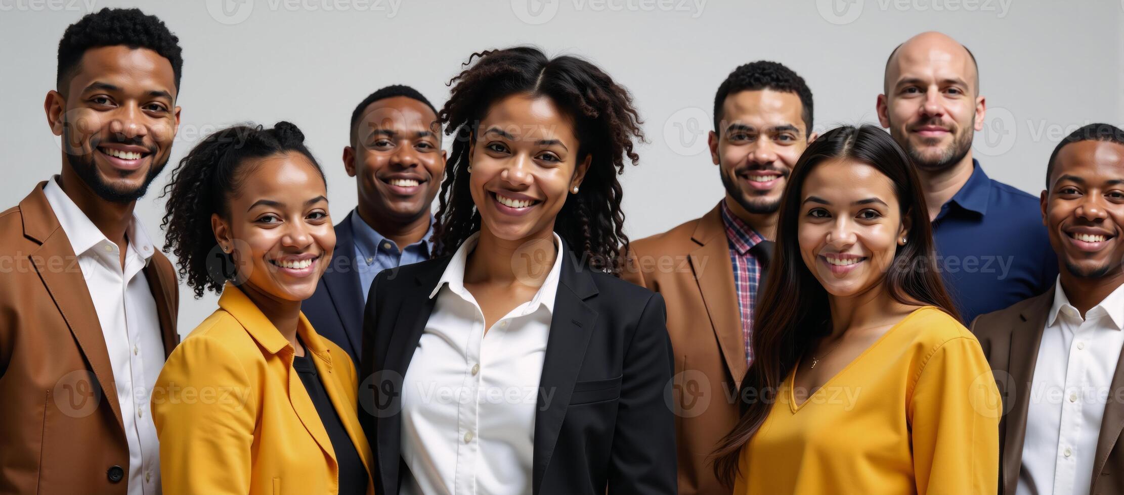 Group of African American youth posed together facing camera photo