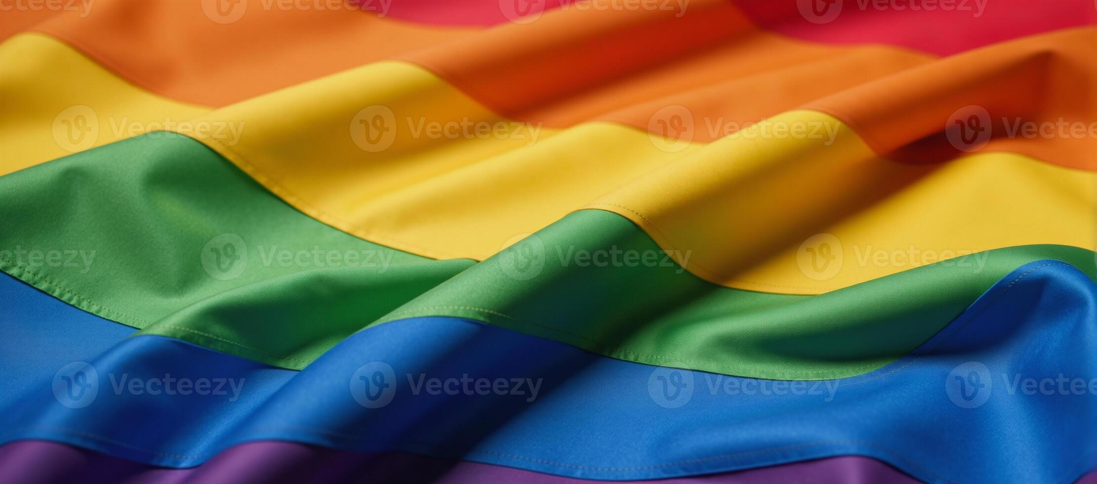 Vibrant Rainbow Flag showcasing smooth textures symbolizing Pride Unity for Gay Pride Month photo