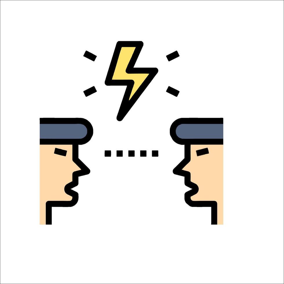 Two people with lightning bolt on their heads vector