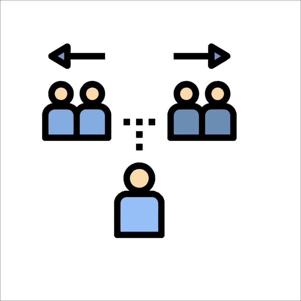 A diagram of people in a circle with arrows pointing to them vector