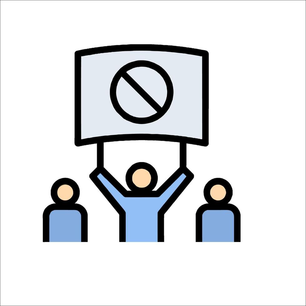 A group of people holding up a sign with a no sign vector