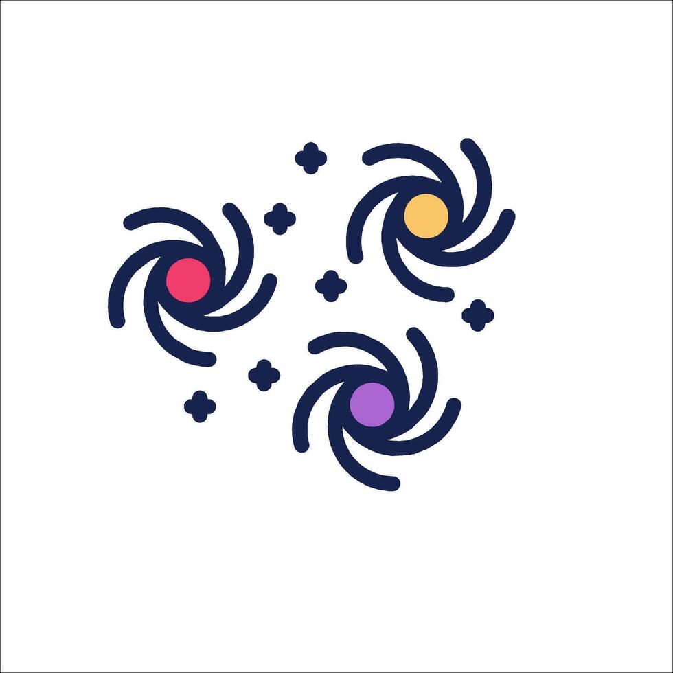 A logo with three colorful swirls vector
