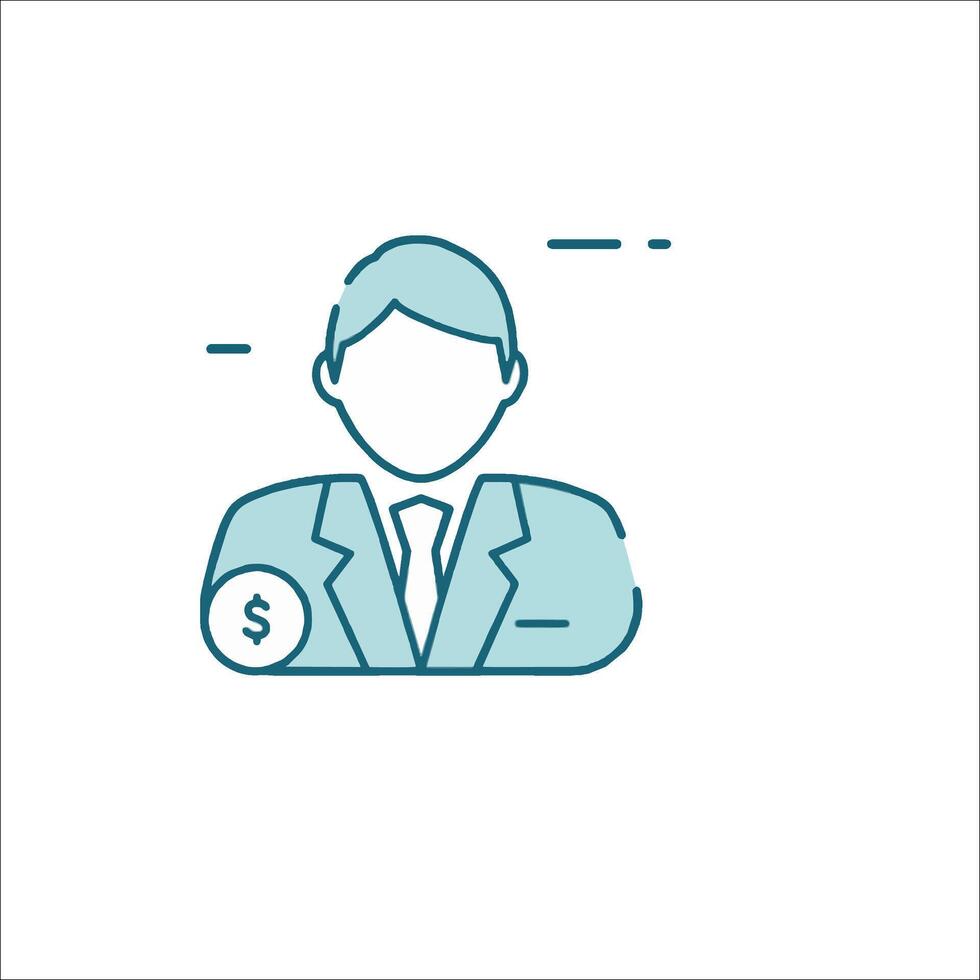 A man in a suit holding a dollar sign vector