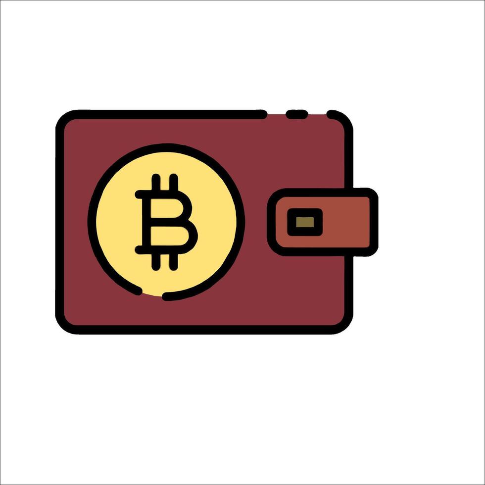 Bitcoin wallet icon illustration vector