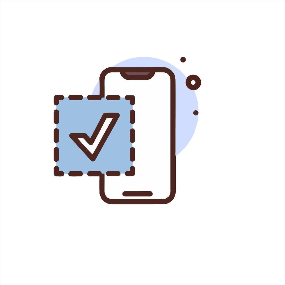 A phone with a check mark on it vector