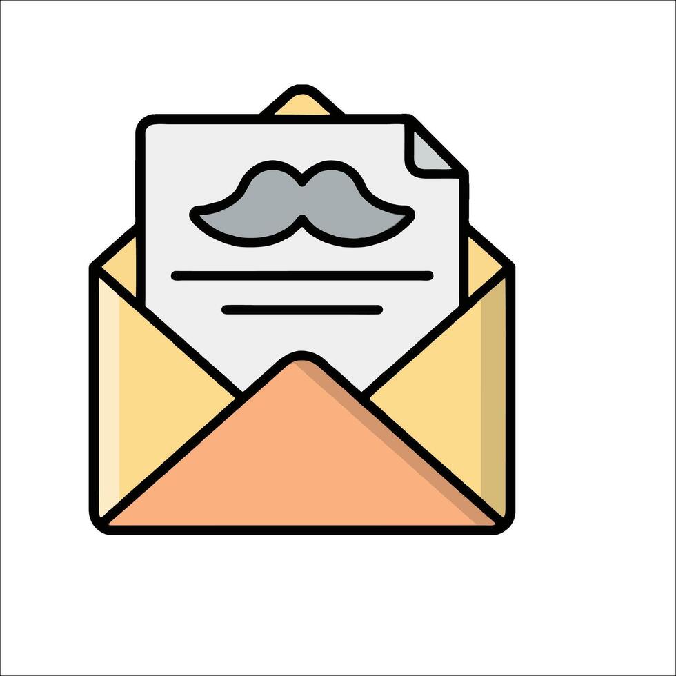 An envelope with a mustache on it vector