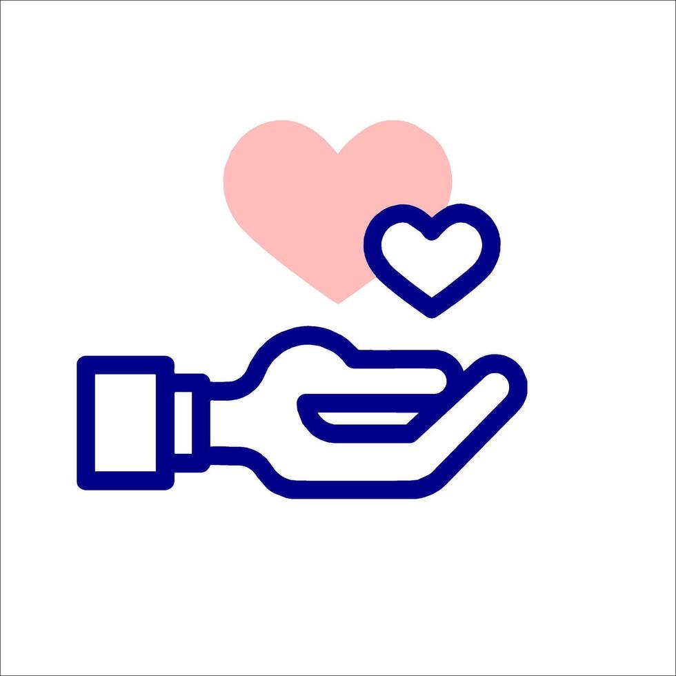 A hand holding a heart and a hand giving it to someone vector