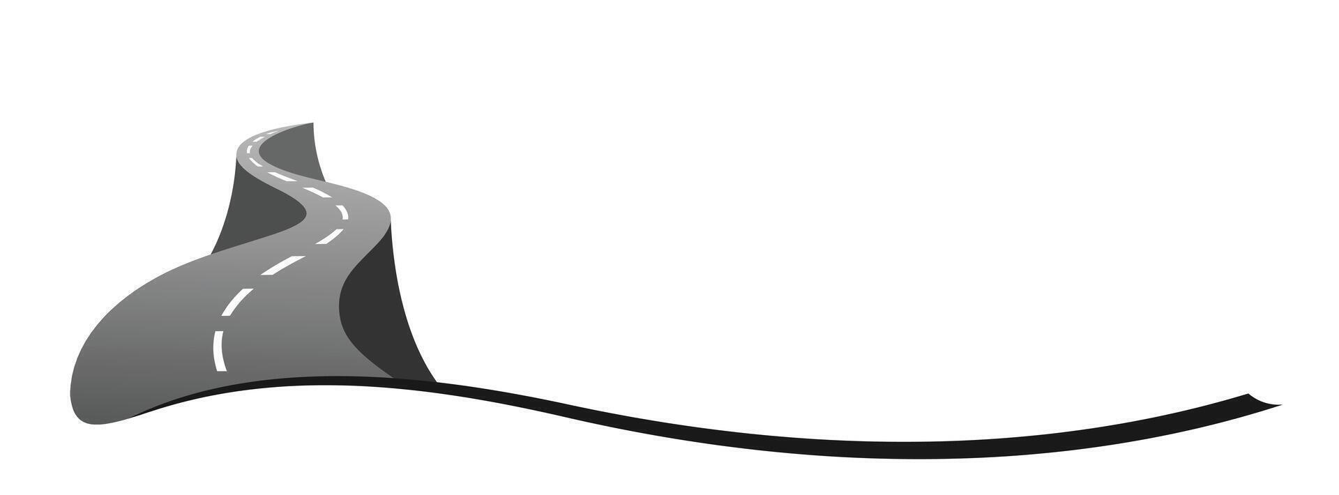 Symbol of a stylized long road. vector