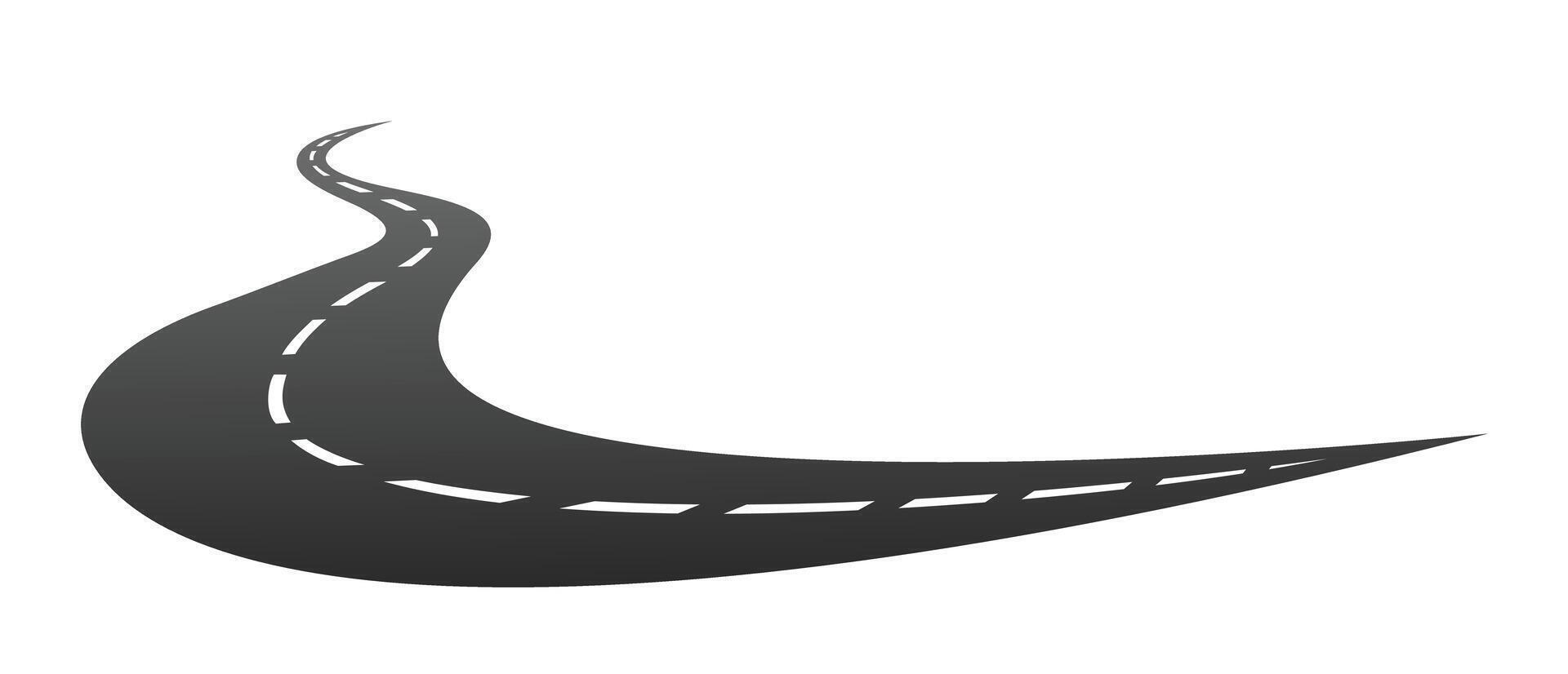 Symbol of a stylized long road. vector